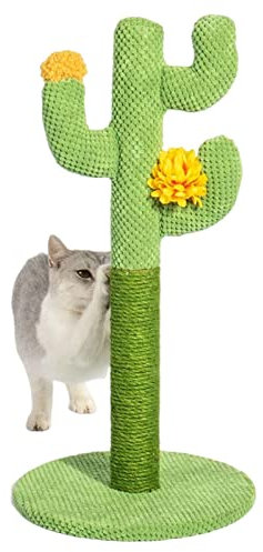 Albero di Natale a forma di cactus, grazioso albero di cactus verde alto, tiragraffi per gatti, albero verticale per gatti e animali domestici