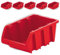 PECZEKO Werkstatt-Stapelkiste, Stapelbox aus PP Kunststoff, Sichtbox Stapelbox, Lagerboxen für Werkzeugswand, Sichtlagerkasten, Sortierbox - Rot 5 Stück, 390x240 mm