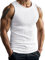 Weardear Tanktop Herren Gerippte Funktionsshirt Training Sportshirt Schnelltrocknendes Unterhemden Sleeveless T-Shirt Slim Fit Shirt Sommer Yoga Achselshirt Weiß S