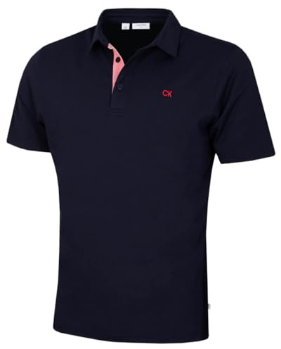 Calvin Klein Mens Prep Campus Oxford Polo Shirt - Solid Navy - M