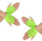 Yolev 2 Paar Netzhandschuhe Grün Damen Kurz Fingerlose Netzhandschuhe Damen Stretch Mesh Handschuhe Retro Nylon Fishnet Gloves für 80er Jahre Kostüm Zubehör Disco Maskerade Partyzubehör (Grün)
