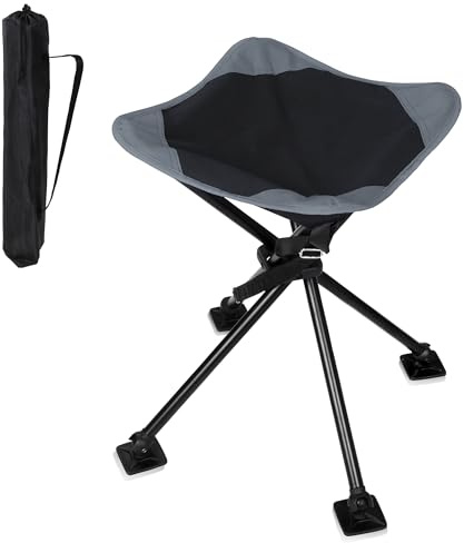 your GEAR Camping-Hocker Sesto – Stabiler Klapphocker mit großer Sitzfläche, bequem und wetterfest, bis 120kg belastbar, tragbarer Outdoor-Hocker