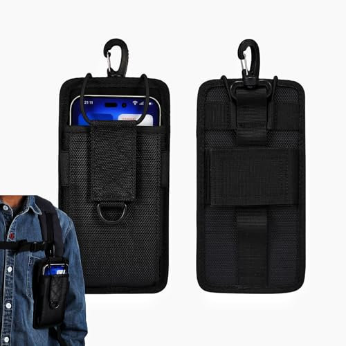 ANPNELEC Handy Gürteltasche Handytasche Gürtel Smartphonetasche Taktische Gürteltasche Outdoor-Sport-Rucksack Hängetasche für iPhone 16 Pro 15 16e 12 14 11 13 Samsung Galaxy A54 A53 - Schwarz