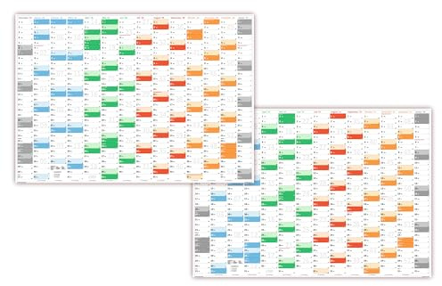 Rainbow Premium Classic2 Wandkalender/Wandplaner DIN A0 2026 + 2027 (gerollt) Format (841 x 1189 mm) 14 Monate
