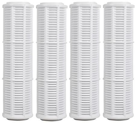 10 Zoll Ersatzfilter, waschbar (4 Stück), für Vorfilter, Hauswasserwerk, Gartenpumpenfilter, für Gartenpool-Wasserleitung