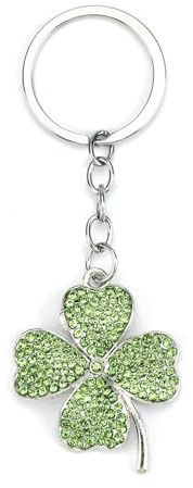 Gallkeat Schlüsselanhänger Glücksbringer Kleeblatt mit Strass, Kleeblatt Anhänger für Einkaufswagenchip, Dankeschön Geschenk