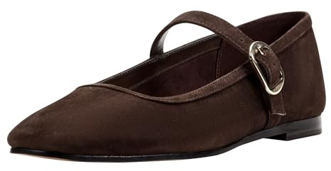 Marc Fisher LTD Women's Garissa Mary Jane Flat, Dark Brown Suede 201, 9 UK