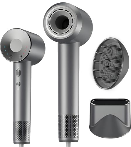Wvoillty Ionen Föhn 160.000 U/min, 500 Million Negativ Ionen Fön, 55dB Leise - Profi Haartrockner mit Diffusor & Magnetdüse - Schnell trocknender Fön mit Kaltluft
