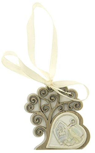 Doni Bomboniere Cresima 12 pz Appendino Albero della Vita in Legno con Simboli Sacri Ragazzo Ragazza Maschio Pensierino Femmina Accessorio Decorazione Idee Regalo Complete Originali Economiche