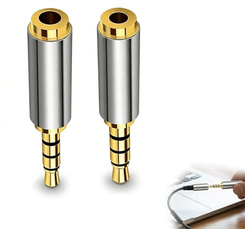 Jetstream 2 Stück Klinke Adapter, Kopfhörerkabel 3.5mm auf 2,5mm, 2.5mm Klinke auf 3.5mm Adapter, Male to Female Audio Adapter, Geeignet für Kopfhörer, Audio-Headsets, Mikrofone und Lautsprecher