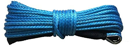KOROBIE Pièces pour remorque, 4 mm x 35m synthétique treuil Corde Ligne Fibre de remorquage Câble Accessoires Voiture for 4X4 / VTT UTV Roues motrices Off-Road(Blauw)