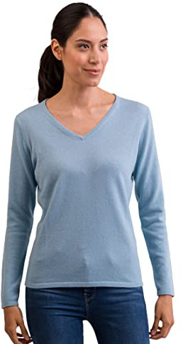 CASH-MERE.CH 100% Kaschmir Damen Pullover | Sweater V-Ausschnitt 2-fädig