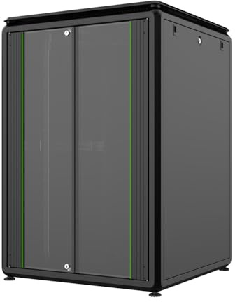 Logon RDL22U88BL Freestanding Rack 22U 600 kg Black Shelves (600 kg, Freestanding Rack, 22U, Steel, Glass, Black)