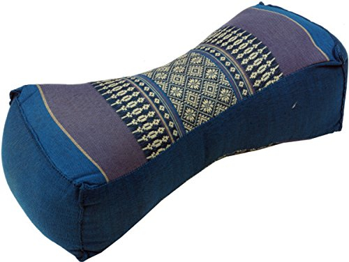 GURU SHOP Nackenkissen, Nackenstütze Thaikissen Kapok - Türkis, 11x14x32 cm, Nackenkissen im Thai-Stil