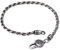 Braccialetto a catena corda intrecciata con buddismo vajra dorje chiusura in argento sterling 925 nero vintage per uomo donna 3mm 20 cm