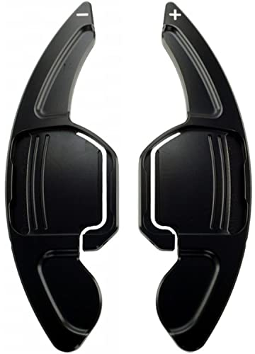 Overdrive-Racing Schaltwippen Verlängerung Kompatibel mit Audi A1 A3 S3 A4 S4 RS4 A5 S5 RS5 A6 A6 S6 RS6 A7 S7 RS7 A8 S8 Q3 Q5 SQ5 Q7 DSG S-Tronic Typ-A Schwarz Alu Shift Paddles Shifter Extensions