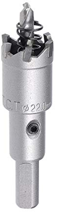 sourcing map Scie Cloche Carbure Trépan Scie à Trou 22mm Diamètre de Coupe pour 0.5mm-3mm Acier Inox 5mm Métal Feuille