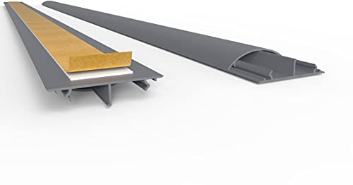 Passe-câbles semi-circulaire auto-adhésif 5 x 1,2 x 50 cm (l x H x L) - Pour jusqu'à 4 câbles - Pont de câbles en PVC - Protection contre les trébuchements