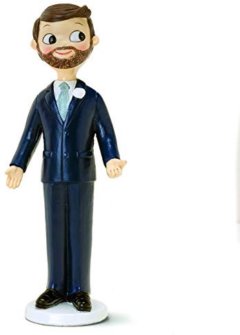 Mopec Figura Pastel Novio con Barba, Poliresina, Azul 21 cm