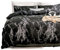Spring Meow Black Duvet Cover Set Double Marble Bedding Set with Zipper Closure, Also as Quilt Cover or Comforter Cover, Double(200x200cm), 3 Pieces(1 Duvet Cover + 2 Pillowcases)