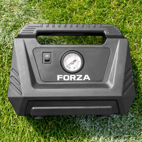 FORZA Pompe de Gonflage Électrique - Pompe à Ballons de Foot/Pneus avec Adaptateurs pour UE/USA/GB (230V)