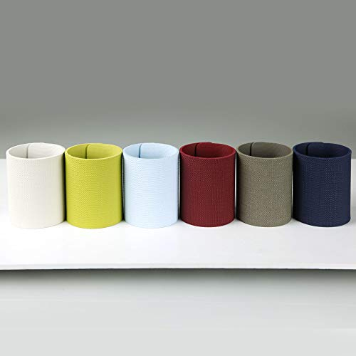 DAG Style Style - Set 6 Serviettenringe Ring verschiedene Farben Eco Juta Farben Himmlisch, Eis, Grün, Blau, Burgund, Grau, MMPMCA, 5 cm