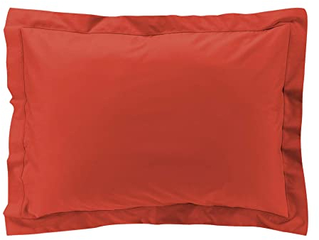 douceur d'intérieur, Taie d'Oreiller (50 x 70 cm) Percaline Terracotta, Percale de Coton