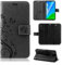 betterfon Hülle Kompatibel mit Huawei P Smart (2020) | Premium PU Leder Handyhülle Wallet Case für P Smart (2020) | Schutzhülle Blumen Klapphülle Handyhülle | Pink