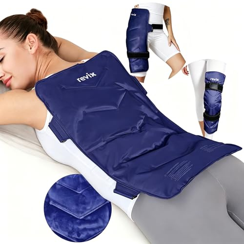 REVIX XXL Rücken-Kühlpack, wiederverwendbares Gel-Kühlpack, Marineblau | 13x21 Zoll Kaltanwendungs-Wrap für Schulter, Hüfte, Beine, ideal für Ermüdung, Muskelermüdung und tägliche Erholung
