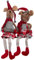 Brandsseller Weihnachtsdeko Weihnachtsmäuse Kantenhocker | Maus Figuren ca. 35cm | Mauspärchen | 2er Set