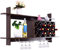 TANGZON Wall Mounted Wine Rack, Bar Accessories Shelving Unit with 10/6 Bottles Rack & Glass Holders, Drinks Wine Storage Display Shelf for Home, Kitchen and Dining Room (Black Walnut,120 x 20 x 59cm)