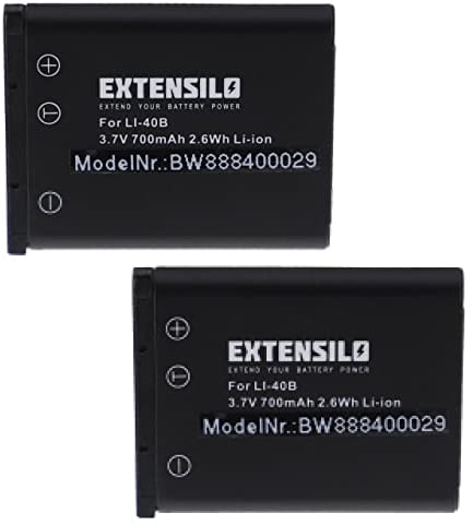EXTENSILO 2x Replacement Battery compatible with Sanyo VPC-T700 Camera DSLR (700 mAh, 3.7 V, Li-ion)