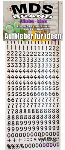 MDS Brand 1cm Zahlen Aufkleber zum beschriften von Kerzen, für Hochzeitskerze, Taufkerzen, Kommunionkerzen oder dankeskarten, einfach zum basteln und gestalten 50-3 (0-9 Schwarz)