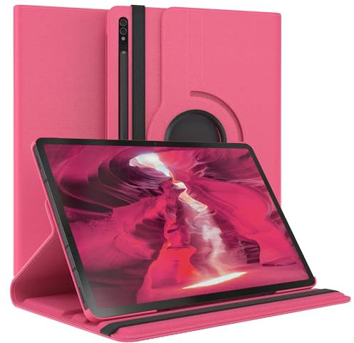 EAZY CASE - Custodia per Samsung Galaxy Tab S8 Plus / S7 Plus tablet Cover protettiva Smart Cover Supporto rotante Astuccio pieghevole 360° girevole con funzione stand Similpelle Rosa