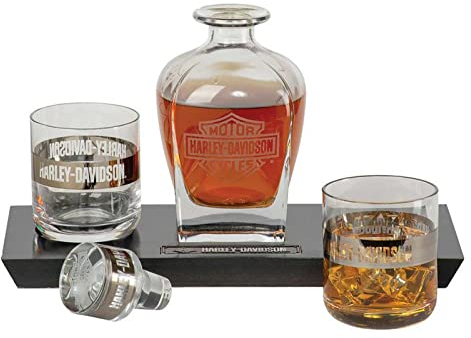 Harley-Davidson Bar & Shield Ensemble carafe à décanter et verres à whisky avec logo – 652 g