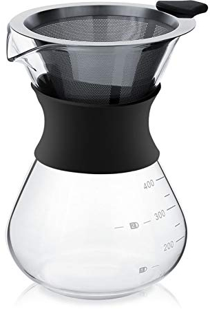 Vierta Cafetera Manual,Cafetera Vidrio la cafetera goteo manual cafetera goteo gotero manual con filtro acero inoxidable jarra sin papel