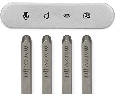 ImpressArt - Good Luck (4 Pack) Signature Metal Stamps Pack, Tools for Metal Hand Stamping Craft Projects & DIY Jewelry Making (4mm)