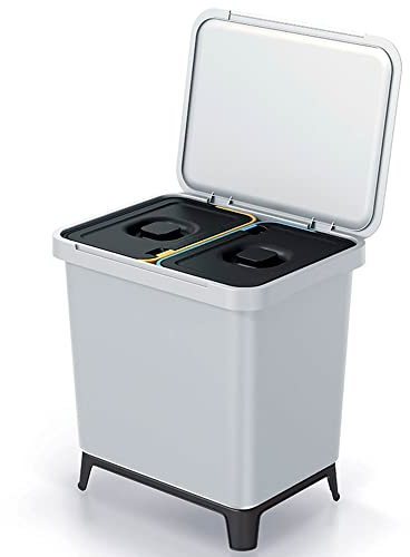 Sistema clasificador de reciclaje 2x10L color blanco KEDEN