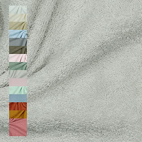 VmG-Store Frottee Stoff Meterware 15 Farben zum Nähen Bademantel Frotteestoff 145cm Breite (045 I Lichtgrau)