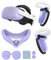 Gwyoneaon Protective Accessories for Oculus Quest 2, Silicone Controller Grip Covers, Soft Shell Skin with Face and Lens Cover (Purple)