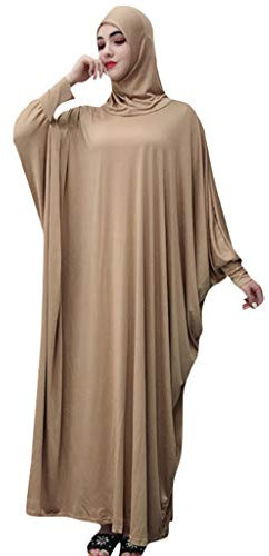 Frauen Muslimisches Kleid Ramadan Einteiliges Gebetskleid Hijab mit Kapuze Abaya Dubai Full Cover Islam Robe African Turkey Kaftan