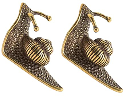 Cabilock 2 Stücke Reines Kupfer Schnecke Ornamente Wohnaccessoires Messing Schnecke Vermögen Figur Exquisite Schnecke Schmuck Haushalt