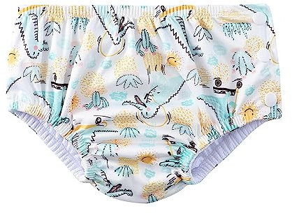 DICACA NATURE-Pañales Bañadores para Bebés y Niños Pequeños 0-4 Años – Reutilizable y Ecológico – Máxima Protección Anti-Fugas – Ideal para Piscina y Playa. (L, Cocodrilos)
