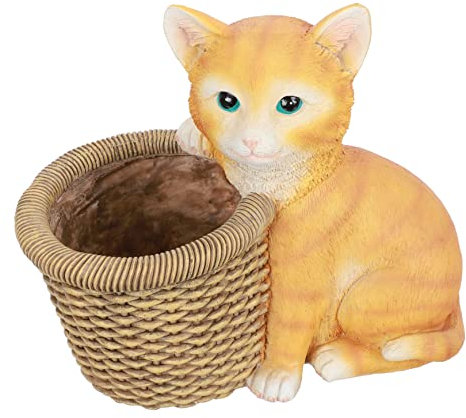 Parliky 1 Pc Pot De Fleurs Animal Mignon Chat Pot De Fleur De Balcon Accessoires pour La Maison Vase Succulent Jardinière d'animaux Intérieur Bureau Résine Petit Pot De Fleurs Dessin Animé