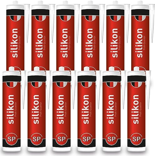 Silicone sanitaire - Cartouche de 310 ml - Mastic d'étanchéité transparent pour salle de bain, douche, cuisine - Imperméable avec effet protecteur - Résistant aux moisissures - Résistant aux UV et aux