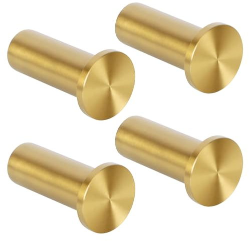 SAYAYO Ganci Accappatoio Bagno in Acciaio Inox Ganci Appendiabiti da Parete, Appendi Strofinacci Cucina Gancio, Gancio Appendi Accappatoio Oro Sole, Capacità Carico 15 kg, 4 Pezzi
