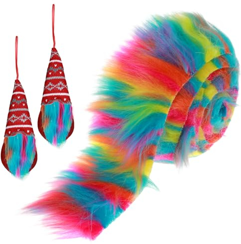 WLLHYF Kunstpelzstoff vorgeschnittene Streifen 5x150cm zotteliger Plüsch vorgeschnittene Rollen weiches flauschiges Fell für Heimwerkerbedarf Cosplay-Kostüme Dekoration Zwergenbart (Farbe)