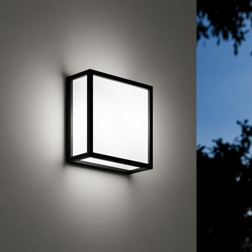 EBION Außen Wandleuchte,Aussen Innen Wandlampe,E27 Fassung Außenlampe,Aluminium + PC Wandlampe,40W Wandleuchten,Outdoor Wall Sconce,IP54 Außenleuchte Anthrazit (ohne Leuchtmittel)
