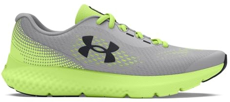 Under Armour Jungen Grade School Charged Rogue 4 Laufschuh, (101) Mod Gray/Morph Green/Black, 6 Big Kid