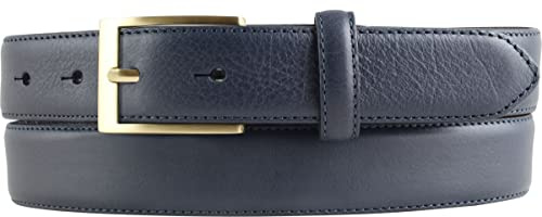 BELTINGER Hochwertiger Anzuggürtel aus Vollrindleder mit goldener Gürtelschließe 3,0 cm | Bombierter Ledergürtel Herren 30mm | Business-Gürtel made in Italy
